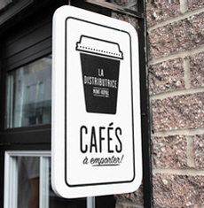 Outdoor coffee shp vinyl sign