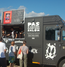 Food truck vinyl lettering